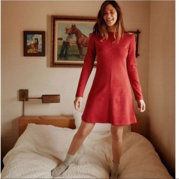 Christy Dawn Dresses & Skirts - Christy Dawn red dead stock uncalled recycled fabric the Abbey sweater dress S